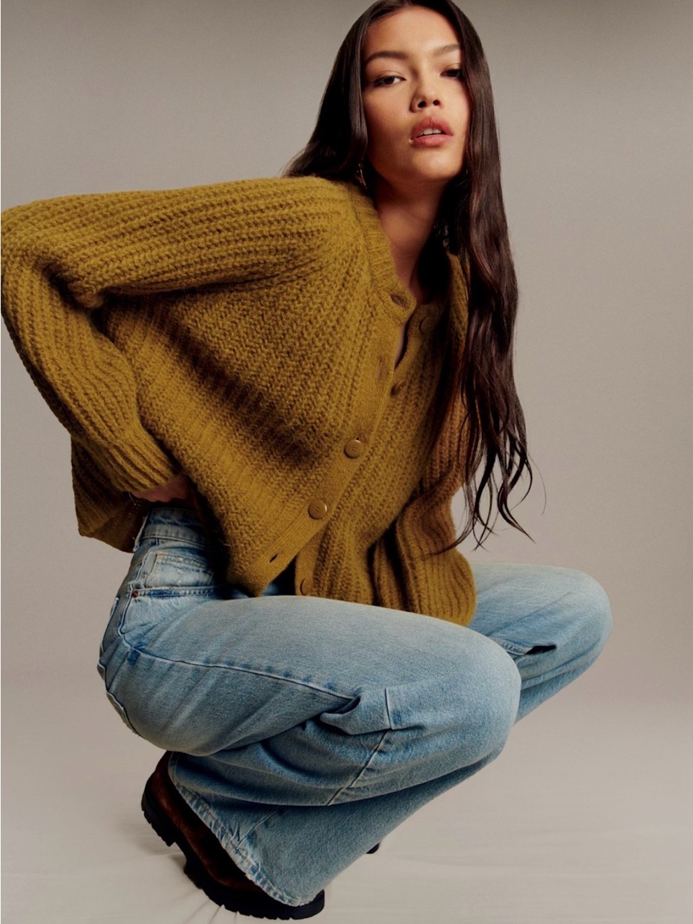 Sézane Emile cardigan in bronze